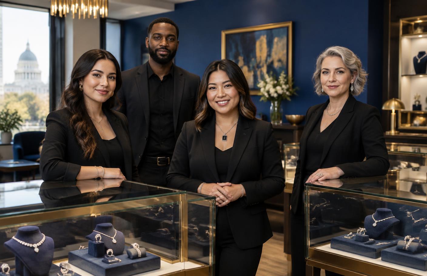 The Ralph's Jewelers team in the showroom